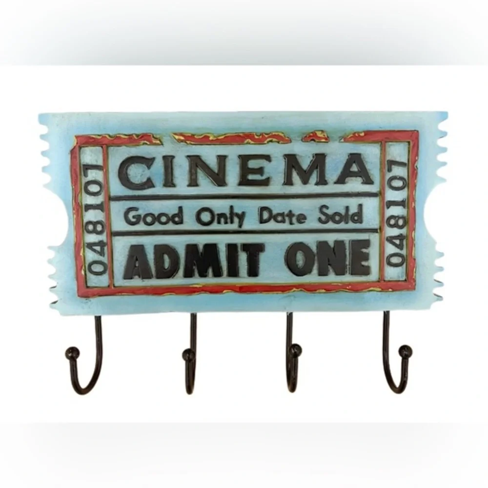 Cinema Ticket Key Holder Blue and Black in Excellent‎ Used Condition